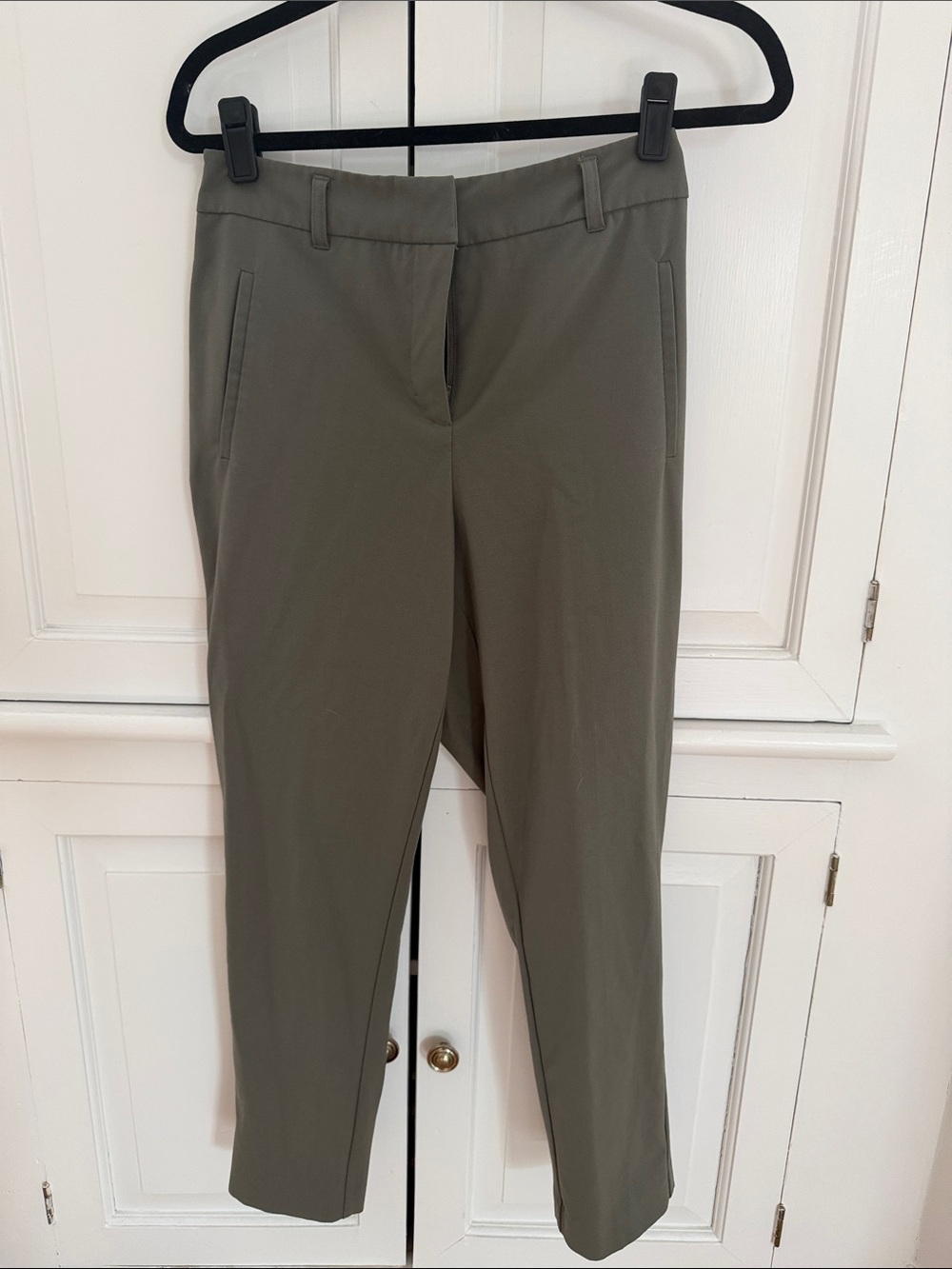 C By One Trousers Small Green Khaki Straight Leg Lightweight Pants